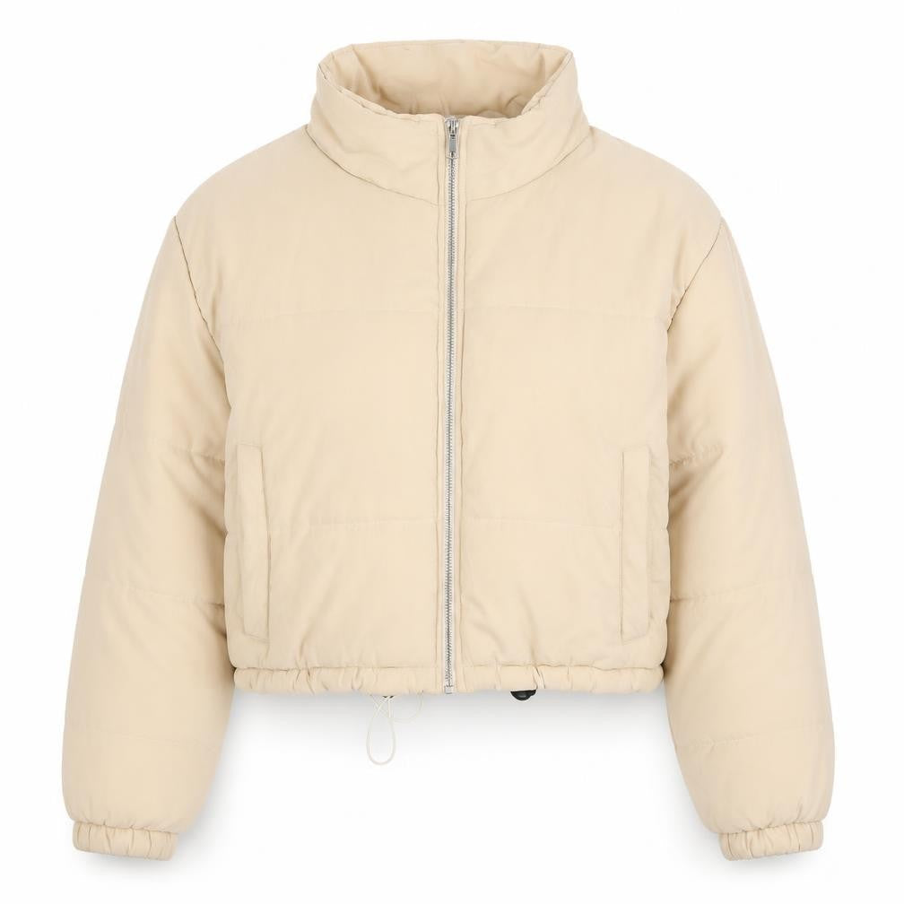 Womens UK Size 8 PRETTYLITTLETHING Beige Puffer Jacket