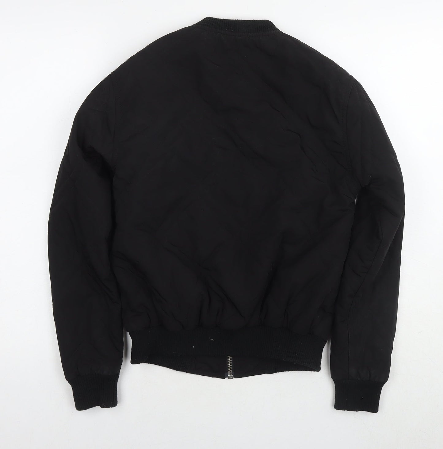 Womens UK Size 8 Topshop Black Quilted Coat