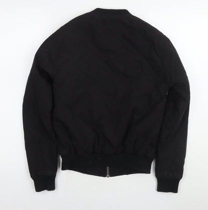Womens UK Size 8 Topshop Black Quilted Coat