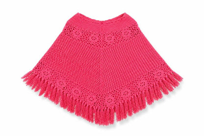 Gap Girls Pink Acrylic Basic T-Shirt Size 6-7 Years Boat Neck Pullover - Poncho
