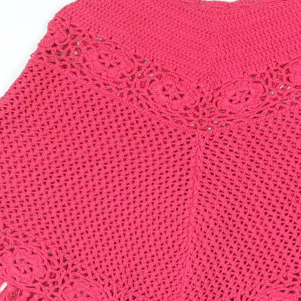 Gap Girls Pink Acrylic Basic T-Shirt Size 6-7 Years Boat Neck Pullover - Poncho