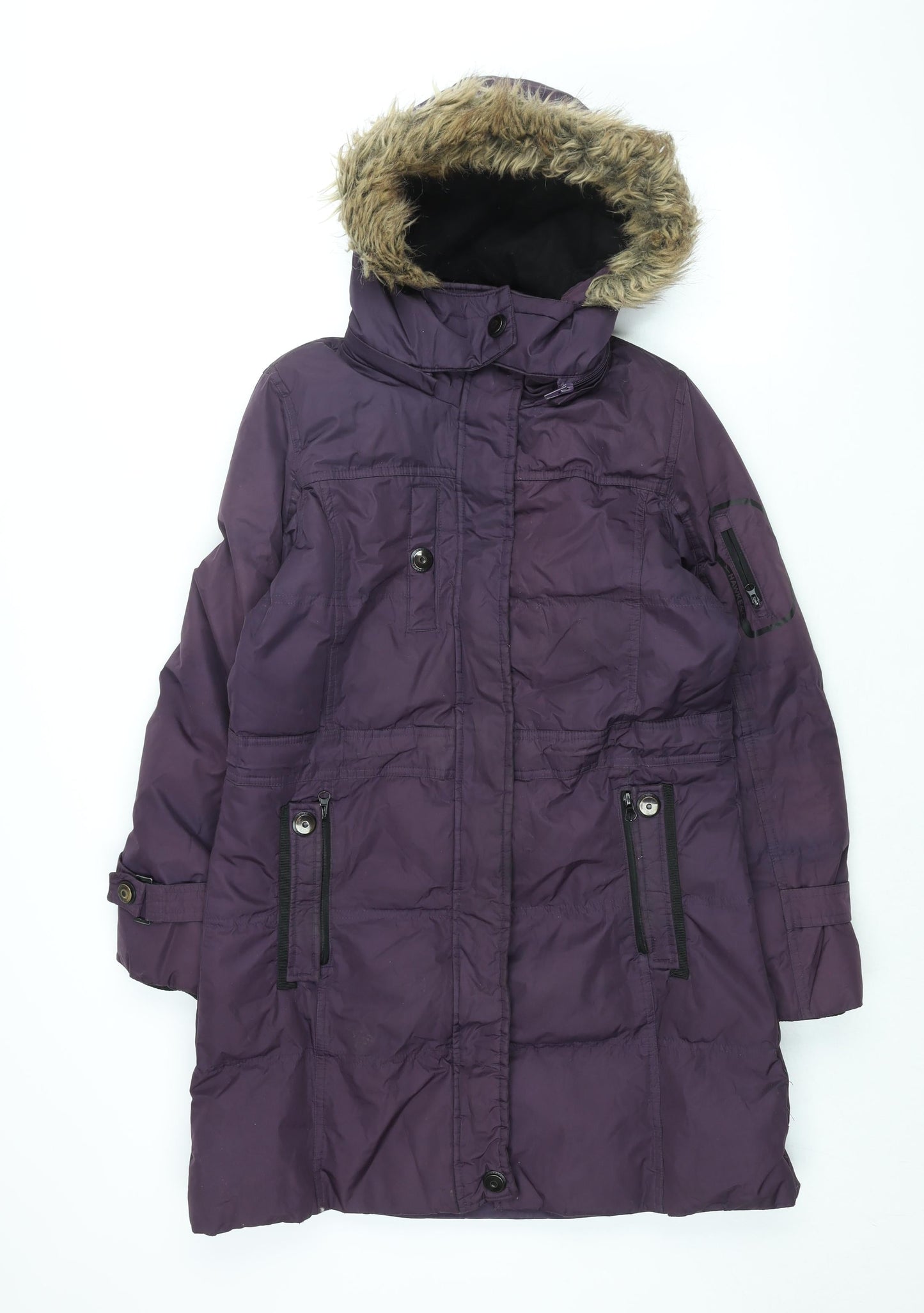 Womens UK Size S Hawke & Co Purple Overcoat