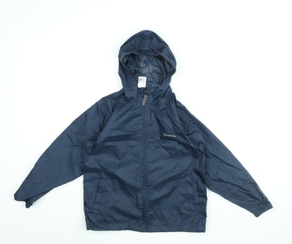 Quechua Boys Blue Rain Coat Coat Size 10 Years Zip