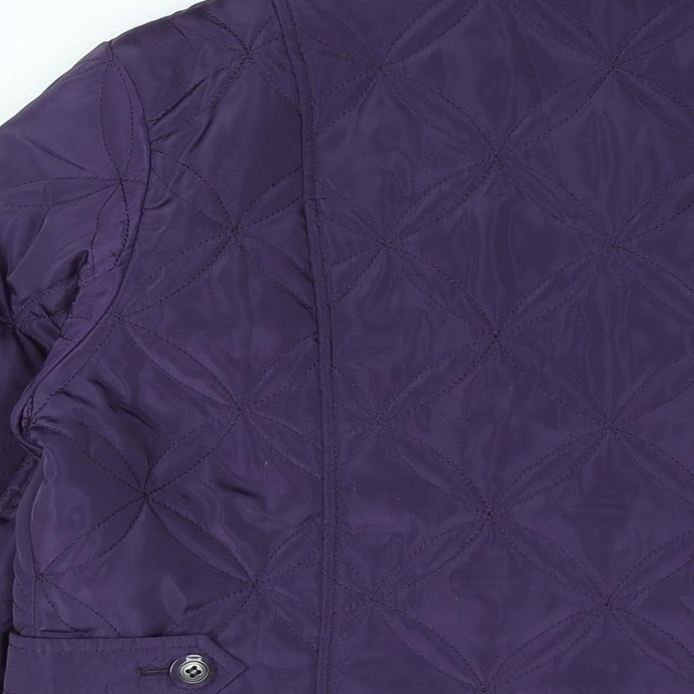 Autonomy Womens Purple Quilted Coat Size 14 Button