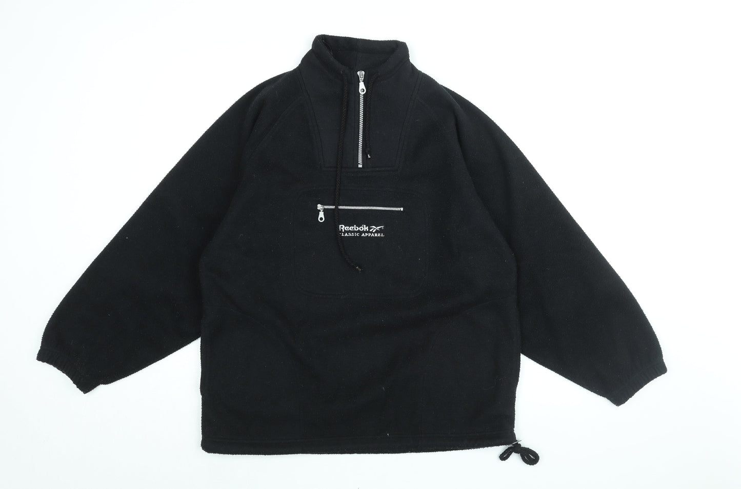 Reebok Womens Black Polyester Pullover Sweatshirt Size 10 Zip - Reebok Classic Apparel