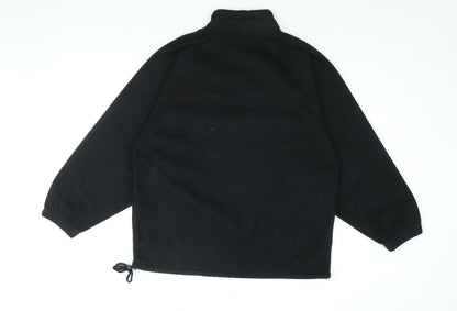 Reebok Womens Black Polyester Pullover Sweatshirt Size 10 Zip - Reebok Classic Apparel