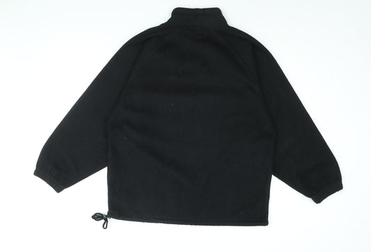 Reebok Womens Black Polyester Pullover Sweatshirt Size 10 Zip - Reebok Classic Apparel