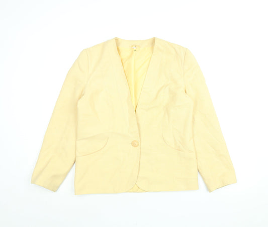 First Avenue Womens Yellow Jacket Blazer Size 12 Button - Vintage