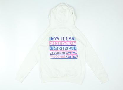 Womens UK Size 12 Jack Wills White Pullover Hoodie