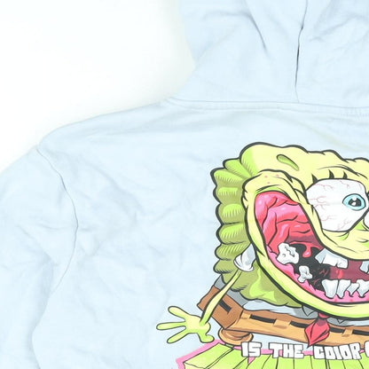 SpongeBob SquarePants Womens Blue Cotton Pullover Hoodie Size S Pullover - Is The Colour Of Happiness