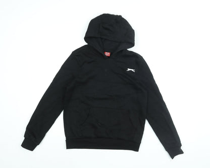 Slazenger Boys Black Cotton Pullover Hoodie Size 11-12 Years Pullover