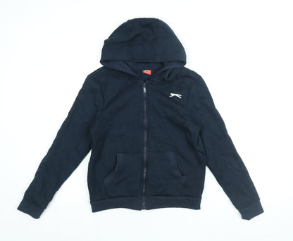 Slazenger Boys Black Cotton Full Zip Hoodie Size 11-12 Years Zip