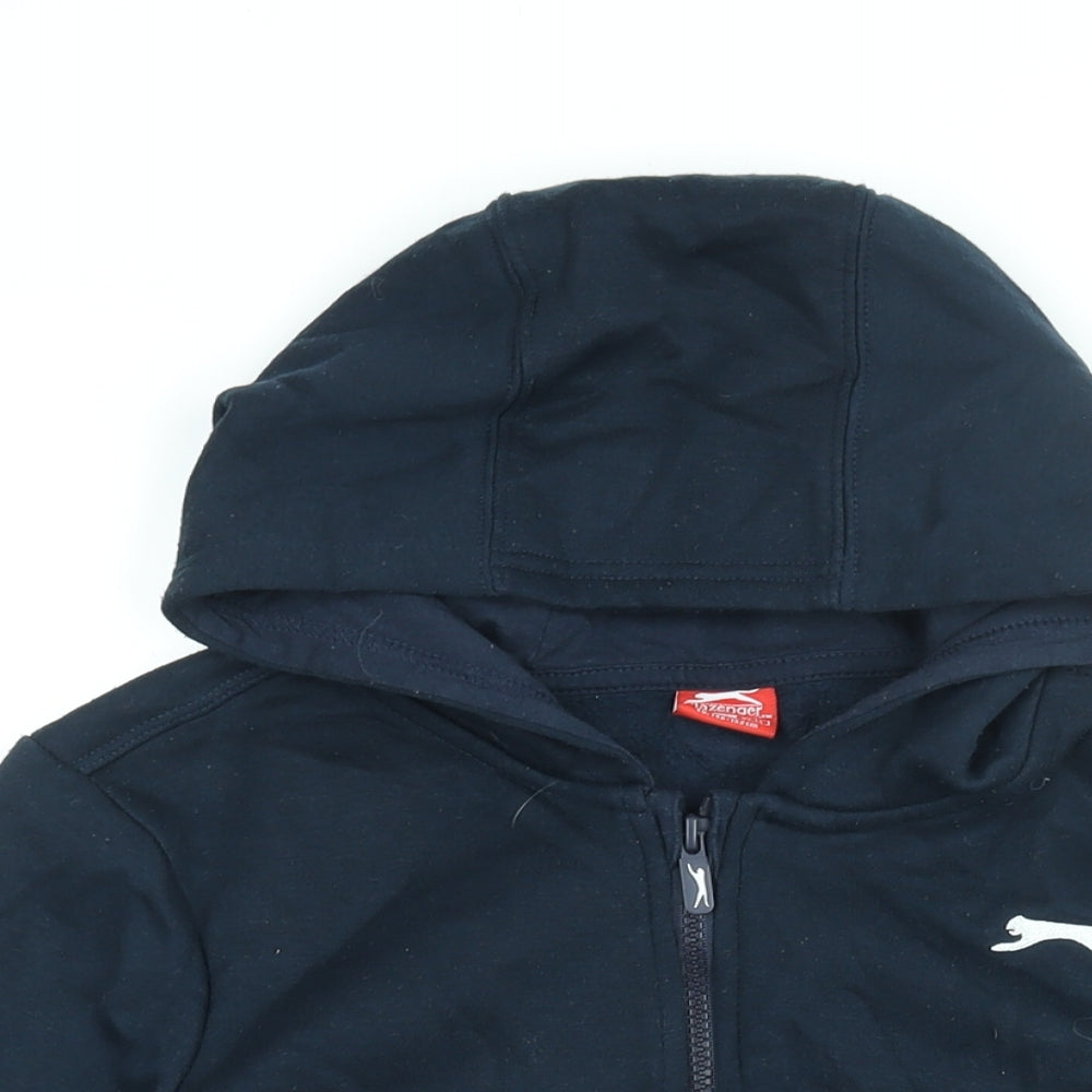 Slazenger Boys Black Cotton Full Zip Hoodie Size 11-12 Years Zip