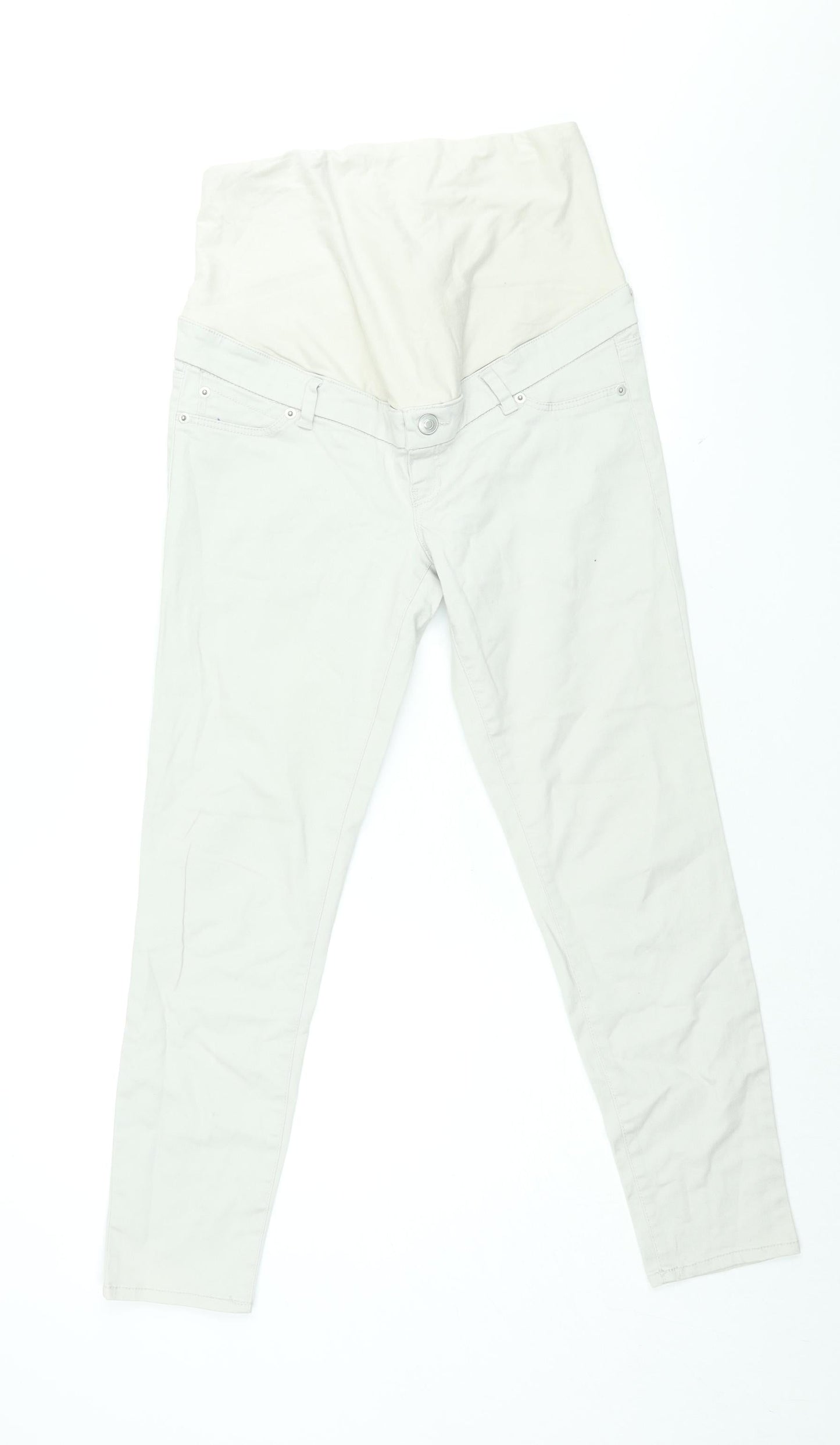 Womens UK Size 10 H&M Regular Fit Skinny Beige Jeans