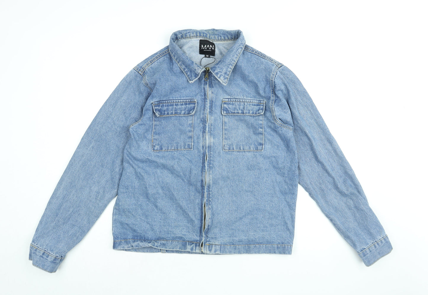 Mens UK Size M Boohoo Blue Jacket