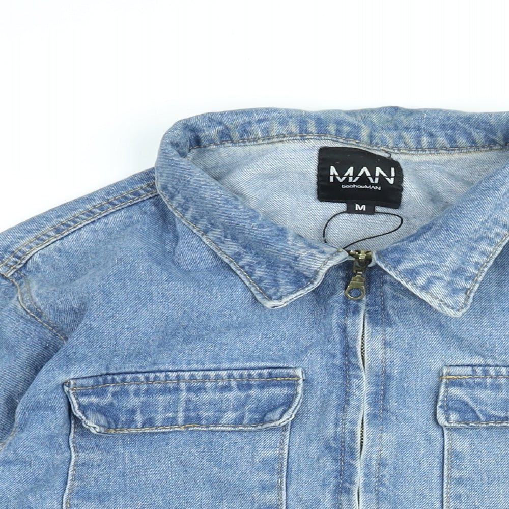 Mens UK Size M Boohoo Blue Jacket