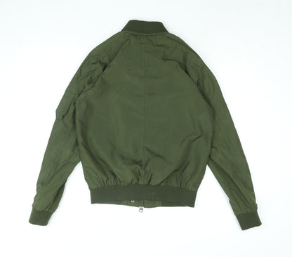 Mens UK Size XS Topman Green Bomber Jacket