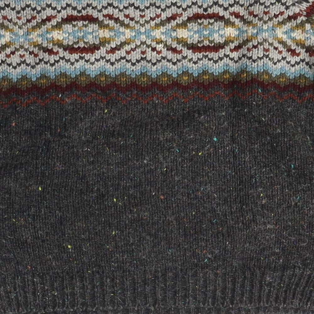 RJR Boys Grey Fair Isle Wool Blend Pullover Jumper, M, Autumn/Winter