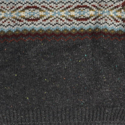 RJR Boys Grey Fair Isle Wool Blend Pullover Jumper, M, Autumn/Winter