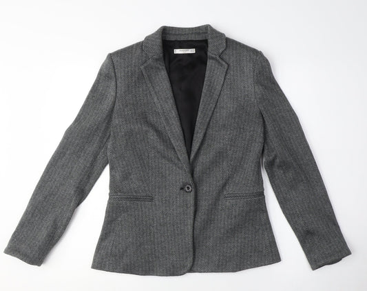 Mango Women's Grey Wool Blend Blazer Size 12