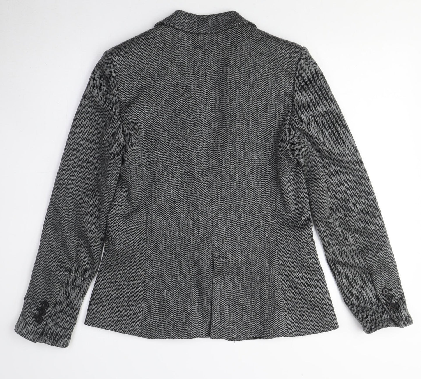 Mango Women's Grey Wool Blend Blazer Size 12