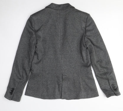 Mango Women's Grey Wool Blend Blazer Size 12