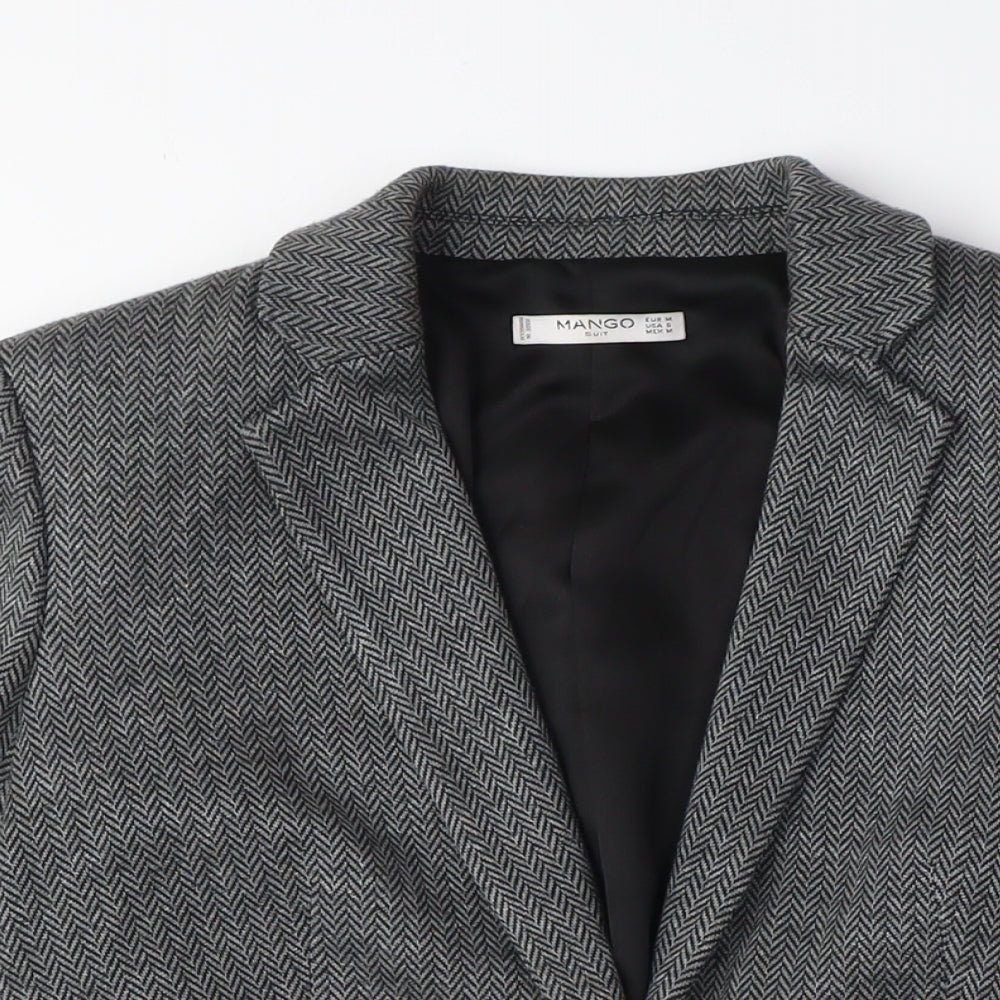 Mango Women's Grey Wool Blend Blazer Size 12