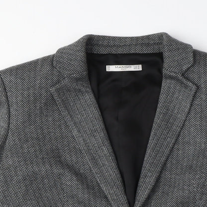 Mango Women's Grey Wool Blend Blazer Size 12