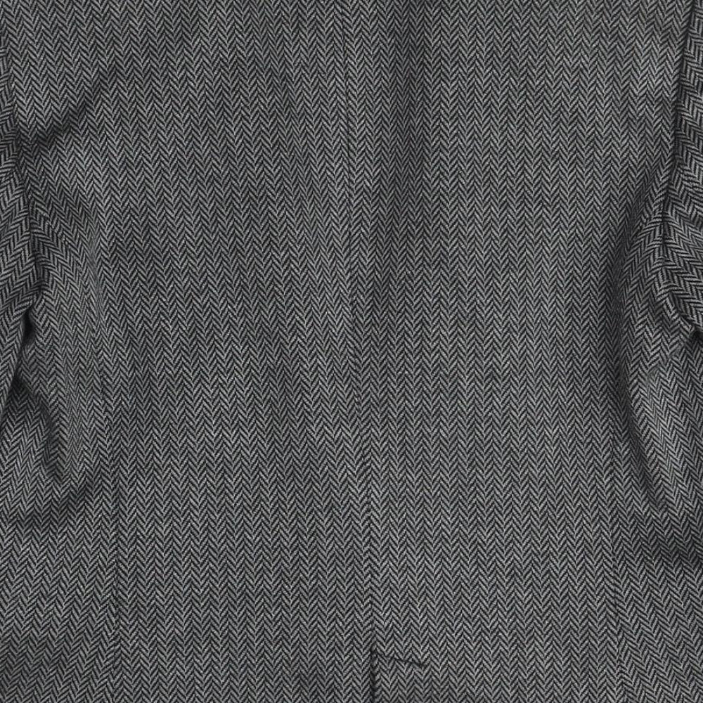 Mango Women's Grey Wool Blend Blazer Size 12