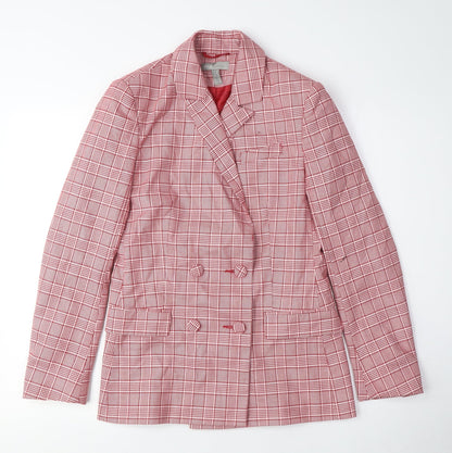 ASOS Women’s Red Plaid Double-Breasted Jacket UK 12