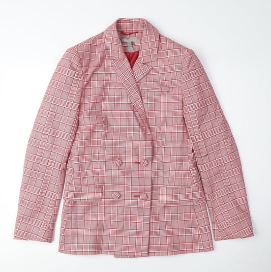 ASOS Women’s Red Plaid Double-Breasted Jacket UK 12