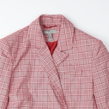 ASOS Women’s Red Plaid Double-Breasted Jacket UK 12
