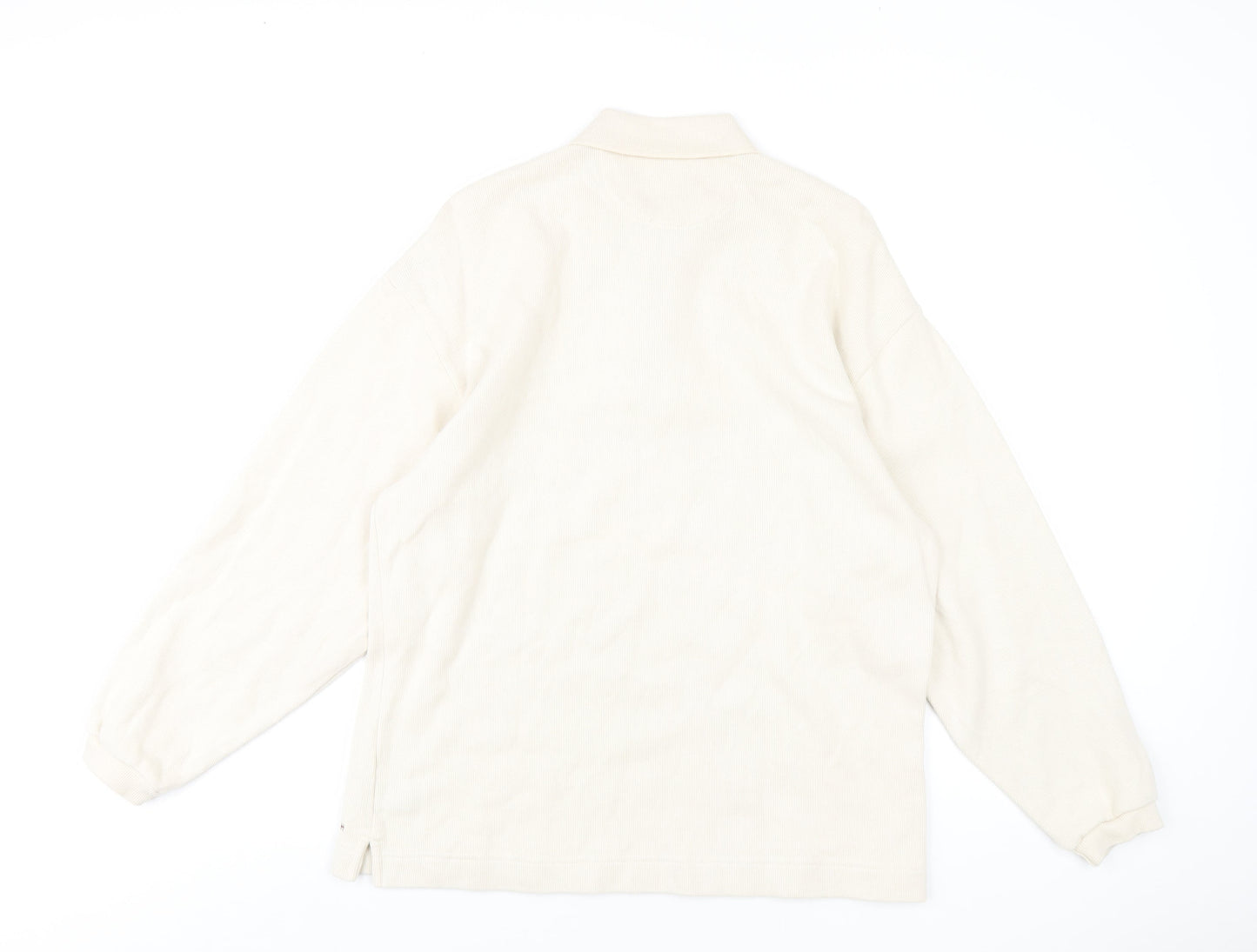 Hathaway Sports Mens Ivory Cotton Polo Size S Collared Button