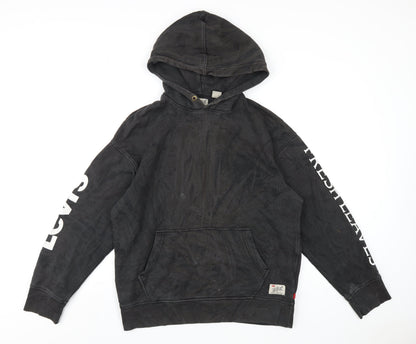 Mens UK Size M Levi's Black Pullover Hoodie