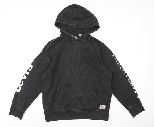 Mens UK Size M Levi's Black Pullover Hoodie