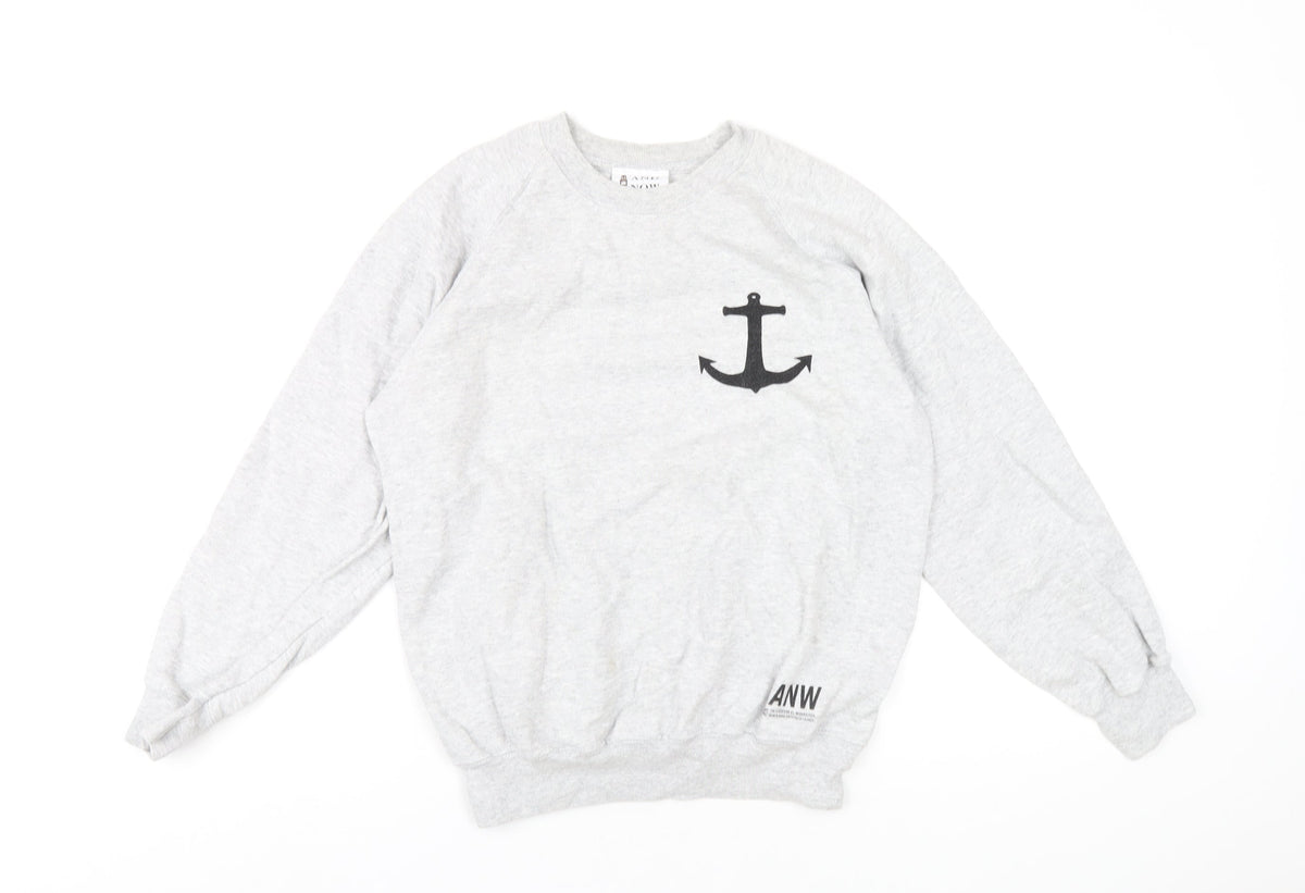 And Then Wee Womens Grey Cotton Pullover Sweatshirt Size S Pullover