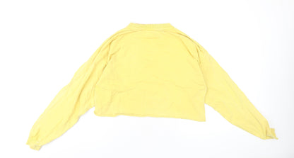 Womens UK Size M Pull&Bear Yellow Pullover Sweatshirt
