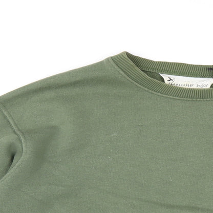 Topshop Womens Green Cotton Pullover Sweatshirt Size S Pullover