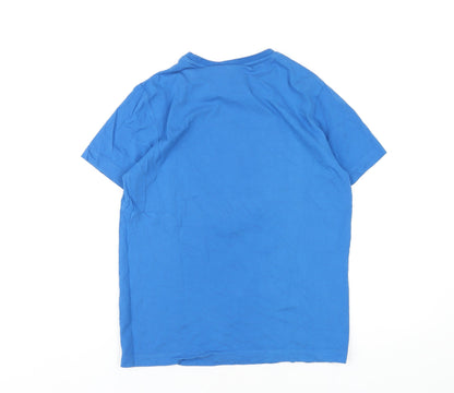 Euro 2016 Boys Blue Cotton Basic T-Shirt Size S Round Neck Pullover - Euro 2016 France