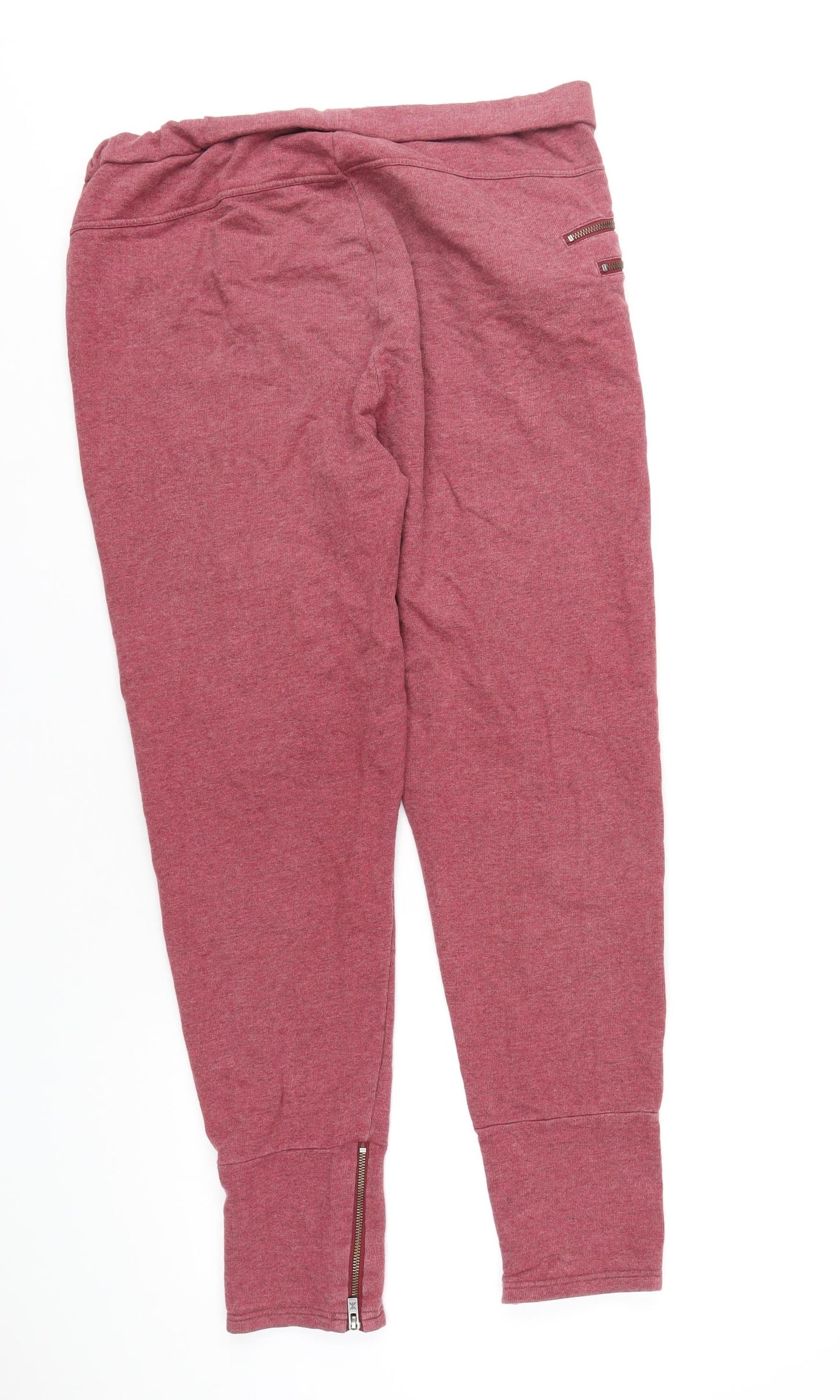 One Piece Womens Red Cotton Jogger Trousers Size M L32 in Regular