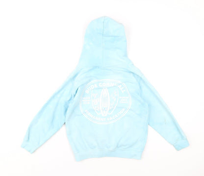 Barrel Rock Boys Blue Cotton Full Zip Hoodie Size M Pullover