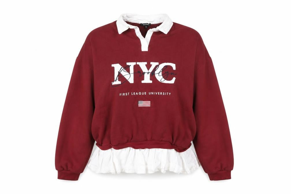 Womens UK Size 12 Boohoo Red Pullover Sweatshirt