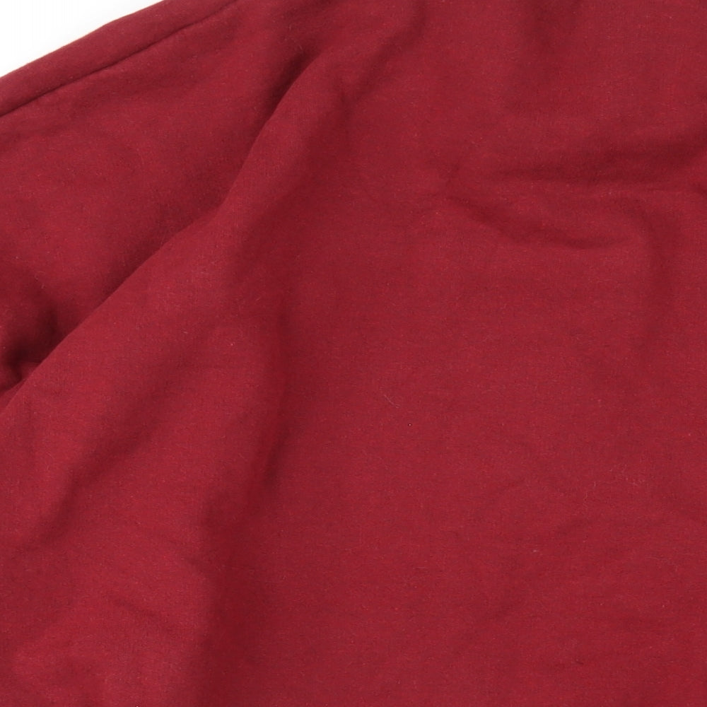 Boohoo Womens Red Cotton Pullover Sweatshirt Size 12 Pullover