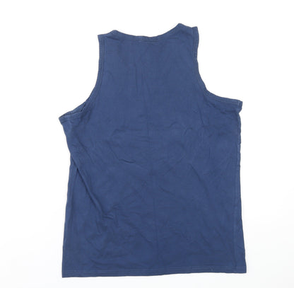 Lee Cooper Mens Blue Cotton T-Shirt Size M Round Neck