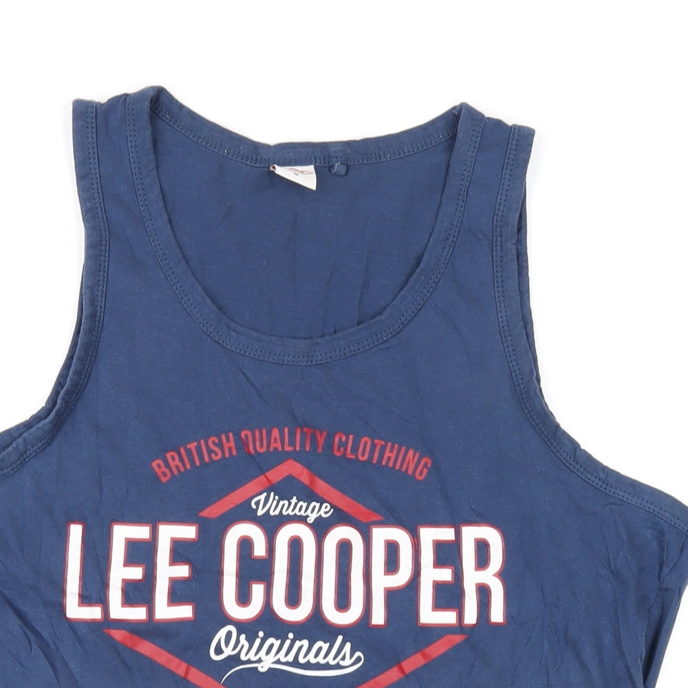 Lee Cooper Mens Blue Cotton T-Shirt Size M Round Neck