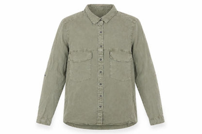 Womens UK Size L Stradivarius Green Basic Button-Up