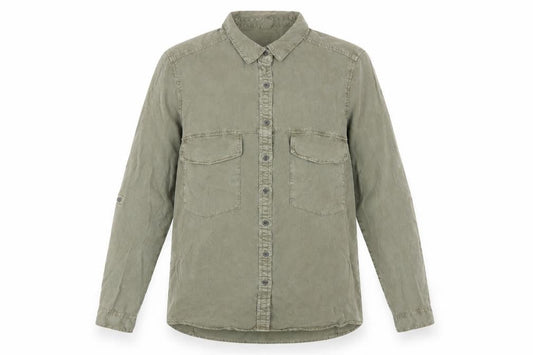 Womens UK Size L Stradivarius Green Basic Button-Up