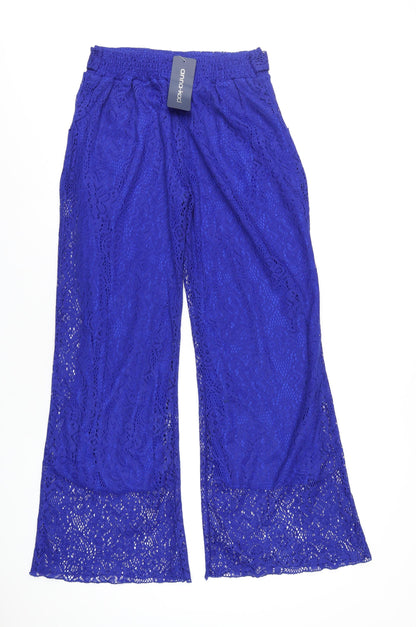 anna-kaci Womens Blue Polyester Trousers Size M L32 in Regular
