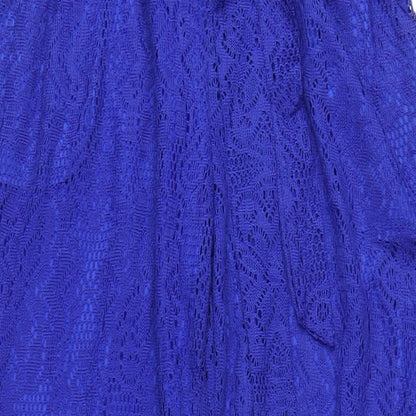 anna-kaci Womens Blue Polyester Trousers Size M L32 in Regular