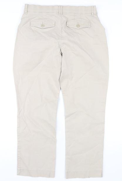 Lee Cooper Mens Beige Cotton Chino Trousers Size 34 in L29 in Regular Zip